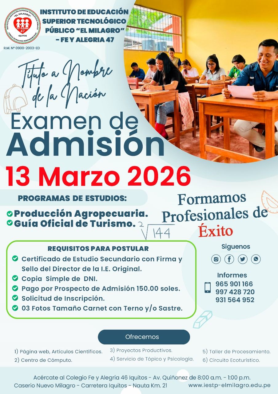 Examen de Admisión 29 de Marzo